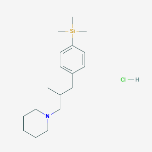 molecular formula C18H32ClNSi B14127871 Trimethyl-[4-(2-methyl-3-piperidin-1-ylpropyl)phenyl]silane;hydrochloride CAS No. 89193-54-4