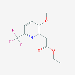 molecular formula C11H12F3NO3 B1412808 Ethyl 3-methoxy-6-(trifluoromethyl)-pyridine-2-acetate CAS No. 1804097-85-5
