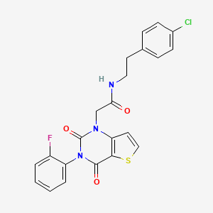 molecular formula C22H17ClFN3O3S B14128104 N-[2-(4-chlorophenyl)ethyl]-2-[3-(2-fluorophenyl)-2,4-dioxo-3,4-dihydrothieno[3,2-d]pyrimidin-1(2H)-yl]acetamide 