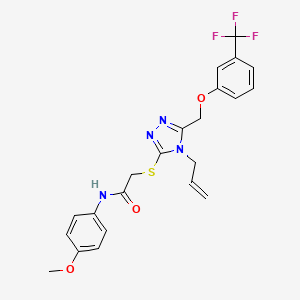 molecular formula C22H21F3N4O3S B14128192 N-(4-methoxyphenyl)-2-{[4-(prop-2-en-1-yl)-5-{[3-(trifluoromethyl)phenoxy]methyl}-4H-1,2,4-triazol-3-yl]sulfanyl}acetamide CAS No. 904475-41-8