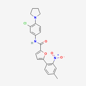 molecular formula C22H20ClN3O4 B14128234 N-[3-chloro-4-(pyrrolidin-1-yl)phenyl]-5-(4-methyl-2-nitrophenyl)furan-2-carboxamide CAS No. 878969-61-0