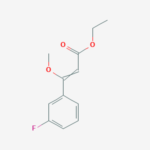 molecular formula C12H13FO3 B1412824 Ethyl 3-(3-fluorophenyl)-3-methoxyacrylate CAS No. 635324-56-0
