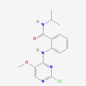molecular formula C15H17ClN4O2 B14128537 2-((2-Chloro-5-methoxypyrimidin-4-yl)amino)-N-isopropylbenzamide 