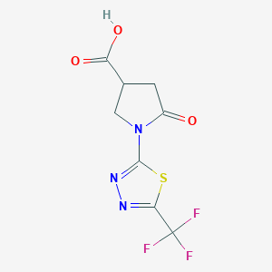 5-Oxo-1-[5-(trifluoromethyl)-1,3,4-thiadiazol-2-yl]pyrrolidine-3-carboxylic acid