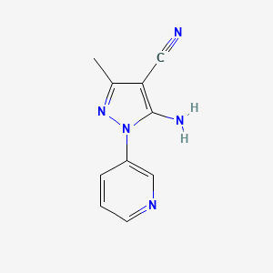 molecular formula C10H9N5 B1412863 5-Amino-3-methyl-1-pyridin-3-yl-1H-pyrazole-4-carbonitrile CAS No. 1448812-72-3