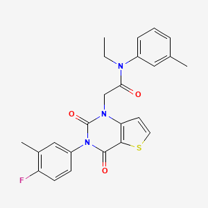 molecular formula C24H22FN3O3S B14128704 N-ethyl-2-[3-(4-fluoro-3-methylphenyl)-2,4-dioxo-3,4-dihydrothieno[3,2-d]pyrimidin-1(2H)-yl]-N-(3-methylphenyl)acetamide 