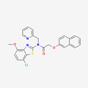 molecular formula C26H20ClN3O3S B14128797 N-(7-chloro-4-methoxybenzo[d]thiazol-2-yl)-2-(naphthalen-2-yloxy)-N-(pyridin-2-ylmethyl)acetamide CAS No. 1170187-61-7