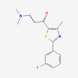 molecular formula C15H15FN2OS B1412882 3-(Dimethylamino)-1-[2-(3-fluorophenyl)-4-methyl-1,3-thiazol-5-yl]prop-2-en-1-one CAS No. 1382696-16-3
