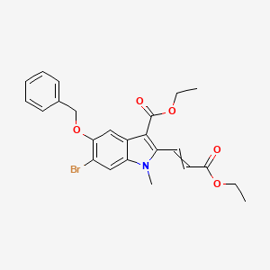 Ethyl 6-bromo-2-(3-ethoxy-3-oxoprop-1-enyl)-1-methyl-5-phenylmethoxyindole-3-carboxylate
