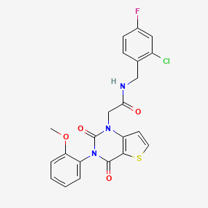 molecular formula C22H17ClFN3O4S B14128954 N-(2-chloro-4-fluorobenzyl)-2-(3-(2-methoxyphenyl)-2,4-dioxo-3,4-dihydrothieno[3,2-d]pyrimidin-1(2H)-yl)acetamide 