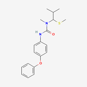 molecular formula C19H24N2O2S B14128988 N-Methyl-N-[2-methyl-1-(methylsulfanyl)propyl]-N'-(4-phenoxyphenyl)urea CAS No. 89135-91-1
