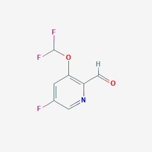 molecular formula C7H4F3NO2 B1412899 3-Difluoromethoxy-5-fluoro-2-formylpyridine CAS No. 1806303-46-7