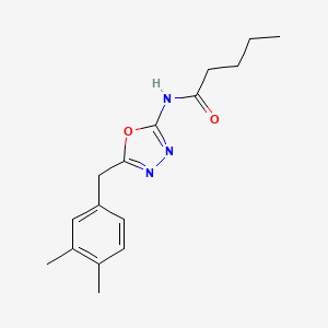 molecular formula C16H21N3O2 B14129241 N-(5-(3,4-dimethylbenzyl)-1,3,4-oxadiazol-2-yl)pentanamide CAS No. 1171181-33-1