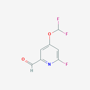 molecular formula C7H4F3NO2 B1412929 4-Difluoromethoxy-2-fluoro-6-formylpyridine CAS No. 1806315-47-8