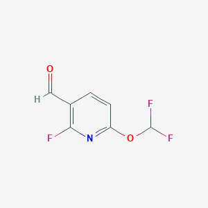 molecular formula C7H4F3NO2 B1412930 6-Difluoromethoxy-2-fluoro-3-formylpyridine CAS No. 1806303-53-6