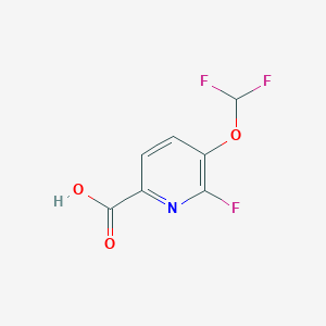 molecular formula C7H4F3NO3 B1412932 5-Difluoromethoxy-6-fluoropicolinic acid CAS No. 1807181-62-9