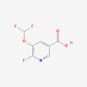 molecular formula C7H4F3NO3 B1412934 5-Difluoromethoxy-6-fluoronicotinic acid CAS No. 1804420-50-5