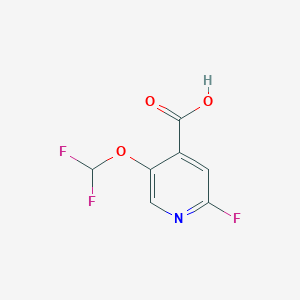molecular formula C7H4F3NO3 B1412935 5-Difluoromethoxy-2-fluoroisonicotinic acid CAS No. 1803823-50-8