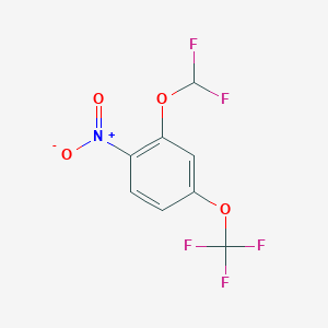 molecular formula C8H4F5NO4 B1412936 1-Difluoromethoxy-2-nitro-5-(trifluoromethoxy)benzene CAS No. 1804880-87-2