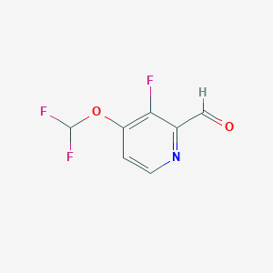 molecular formula C7H4F3NO2 B1412940 4-Difluoromethoxy-3-fluoro-2-formylpyridine CAS No. 1803838-22-3