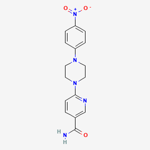 molecular formula C16H17N5O3 B14129448 6-[4-(4-Nitrophenyl)piperazin-1-yl]pyridine-3-carboxamide CAS No. 893612-65-2