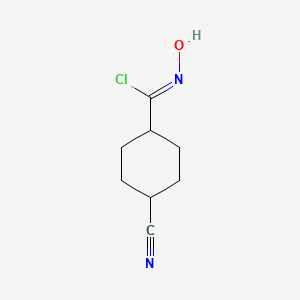 molecular formula C8H11ClN2O B1412947 4-Cyano-N-hydroxycyclohexanecarbimidoyl chloride CAS No. 1956426-74-6