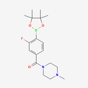 molecular formula C18H26BFN2O3 B1412955 2-Fluoro-4-(4-methyl-1-piperazinylcarbonyl)benzeneboronic acid pinacol ester CAS No. 1556924-32-3