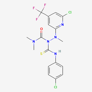 molecular formula C17H16Cl2F3N5OS B1412956 2-(6-Chloro-4-(trifluoromethyl)pyridin-2-yl)-1-(4-chlorophenylcarbamothioyl)-N,N,2-trimethylhydrazinecarboxamide CAS No. 1311279-06-7