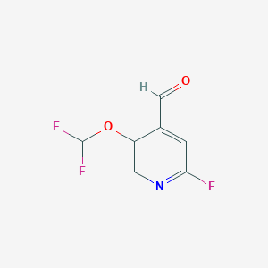 molecular formula C7H4F3NO2 B1412963 5-Difluoromethoxy-2-fluoro-4-formylpyridine CAS No. 1806375-26-7