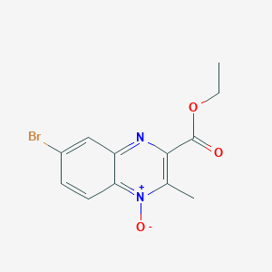 molecular formula C12H11BrN2O3 B14129870 Ethyl 7-bromo-3-methyl-4-oxo-4lambda~5~-quinoxaline-2-carboxylate CAS No. 89142-09-6