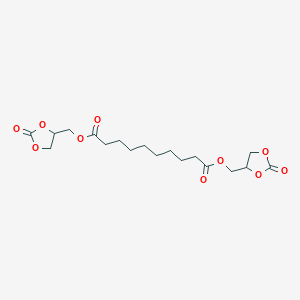 molecular formula C18H26O10 B14129911 Bis[(2-oxo-1,3-dioxolan-4-yl)methyl] decanedioate 