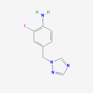 molecular formula C9H9IN4 B141300 2-Iodo-4-(1,2,4-triazol-1-ylmethyl)aniline CAS No. 160194-26-3