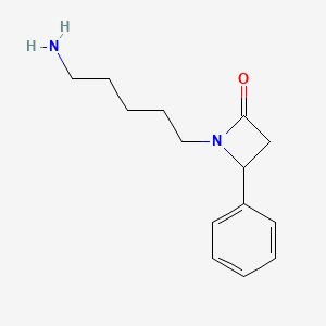 molecular formula C14H20N2O B14130104 1-(5-Aminopentyl)-4-phenylazetidin-2-one CAS No. 89044-88-2