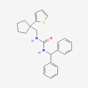 molecular formula C24H26N2OS B14130108 1-Benzhydryl-3-((1-(thiophen-2-yl)cyclopentyl)methyl)urea CAS No. 1209190-18-0