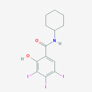 molecular formula C13H14I3NO2 B14130212 N-Cyclohexyl-2-hydroxy-3,4,5-triiodobenzamide CAS No. 89011-12-1