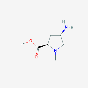 molecular formula C7H14N2O2 B14130227 Methyl (4S)-4-amino-1-methyl-D-prolinate CAS No. 732241-85-9