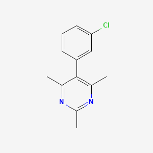 molecular formula C13H13ClN2 B14130306 5-(3-Chlorophenyl)-2,4,6-trimethylpyrimidine CAS No. 89221-32-9