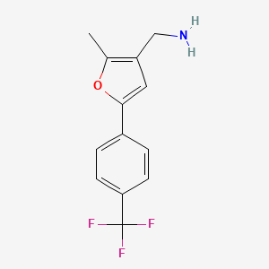 molecular formula C13H12F3NO B1413049 C-[2-Methyl-5-(4-trifluoromethyl-phenyl)-furan-3-yl]-methylamine CAS No. 1858242-39-3