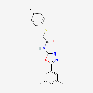 molecular formula C19H19N3O2S B14130535 N-(5-(3,5-dimethylphenyl)-1,3,4-oxadiazol-2-yl)-2-(p-tolylthio)acetamide CAS No. 1172990-49-6