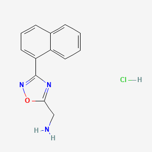 molecular formula C13H12ClN3O B1413073 C-(3-Naphthalen-1-yl-[1,2,4]oxadiazol-5-yl)-methylamine hydrochloride CAS No. 1858256-01-5