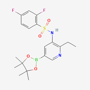 molecular formula C19H23BF2N2O4S B14130740 N-[2-ethyl-5-(4,4,5,5-tetramethyl-1,3,2-dioxaborolan-2-yl)pyridin-3-yl]-2,4-difluorobenzenesulfonamide 