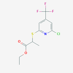 molecular formula C11H11ClF3NO2S B1413076 2-(6-Chloro-4-trifluoromethyl-pyridin-2-ylsulfanyl)-propionic acid ethyl ester CAS No. 1858255-94-3