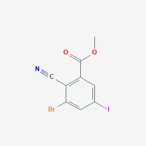 molecular formula C9H5BrINO2 B1413080 Methyl 3-bromo-2-cyano-5-iodobenzoate CAS No. 1805419-42-4