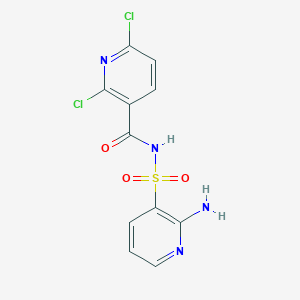 molecular formula C11H8Cl2N4O3S B1413083 N-[(2-amino-3-pyridyl)sulfonyl]-2,6-dichloro-pyridine-3-carboxamide CAS No. 1897388-46-3