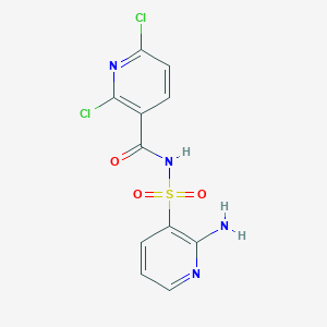 molecular formula C11H8Cl2N4O3S B1413083 N-[(2-Amino-3-pyridyl)sulfonyl]-2,6-dichloropyridine-3-carboxamide CAS No. 1897388-46-3