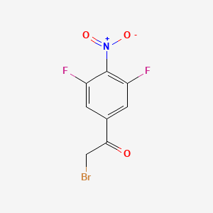molecular formula C8H4BrF2NO3 B1413089 3',5'-Difluoro-4'-nitrophenacyl bromide CAS No. 1806336-61-7