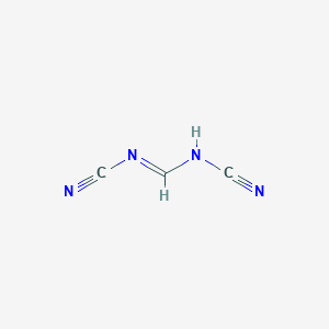 molecular formula C3H2N4 B14130904 N,N'-Dicyanomethanimidamide CAS No. 89302-48-7