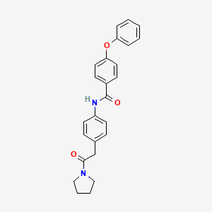 molecular formula C25H24N2O3 B14130965 N-(4-(2-oxo-2-(pyrrolidin-1-yl)ethyl)phenyl)-4-phenoxybenzamide CAS No. 1211182-78-3