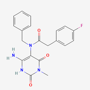 molecular formula C20H19FN4O3 B14131023 N-(6-Amino-3-methyl-2,4-dioxo-1,2,3,4-tetrahydropyrimidin-5-yl)-N-benzyl-2-(4-fluorophenyl)acetamide CAS No. 167299-13-0