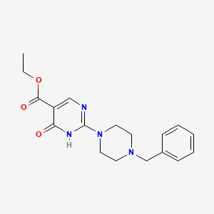 molecular formula C18H22N4O3 B14131174 Ethyl 2-(4-benzylpiperazino)-4-hydroxypyrimidine-5-carboxylate CAS No. 25693-44-1